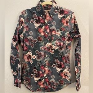 Super Rare Mens Club Monaco Rose Print Shirt XS